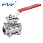 3PC 1000WOG Ball Valve With ISO 5211 Direct Mounting Pad