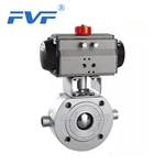 Insulation Jacket Ultra Thin Wafer Ball Valve with Double-Action Single-Action Pneumatic Actuator