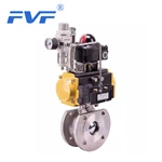 Stainless Steel Pneumatic Ultra Thin Wafer Ball Valve With Limited Switch and Solenoid Valve