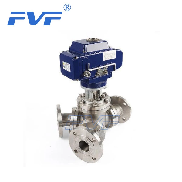 Electric 135 Degree Y Type 3-Way Ball Valve