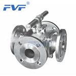Stainless Steel 4-Way Flange Ball Valve