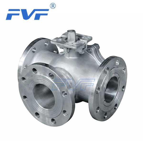 Stainless Steel L Type 3-Way Ball Valve With Mounting Pad