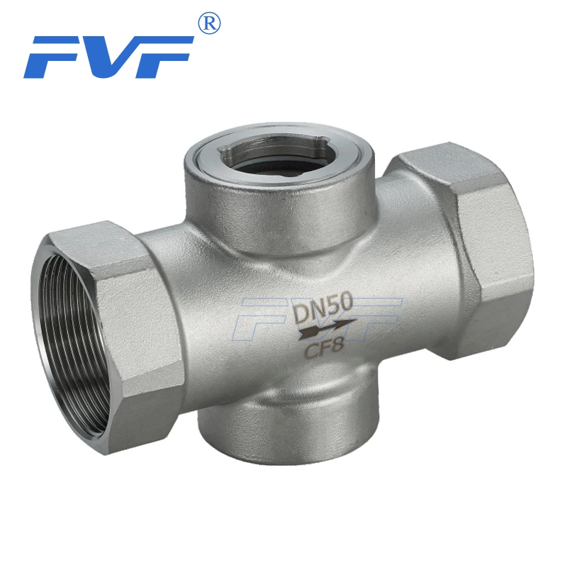 Stainless Steel Threaded Concentric Sight Water Flow Indicator With Impeller