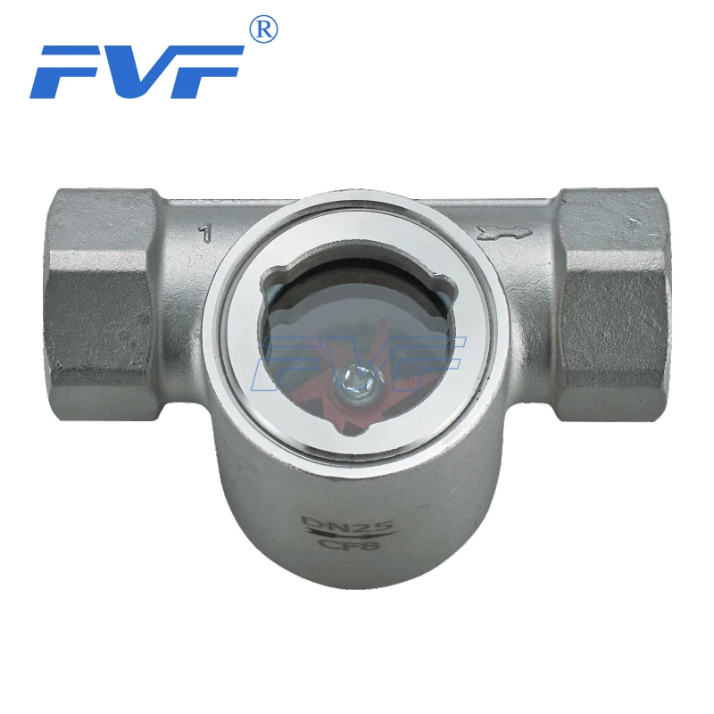 Stainless Steel Threaded Eccentric Sight Water Flow Indicator With Impeller