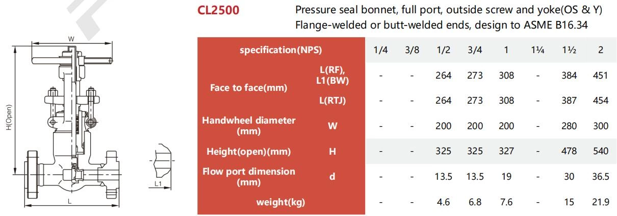 Class 2500 Pressure Seal A105N Forged Globe Valve