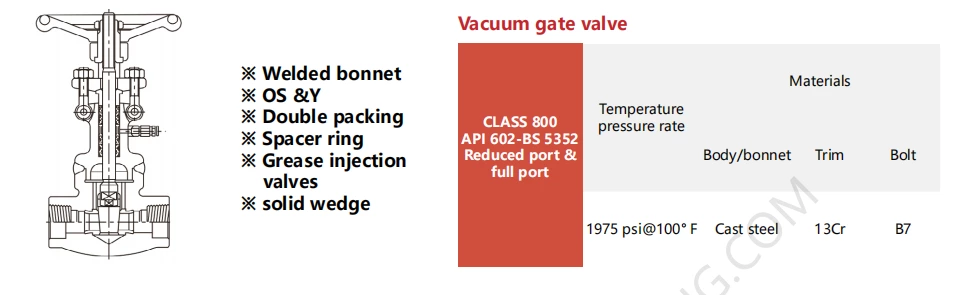 BS 5352 Pressure Seal A105N Forged Gate Valve Class 800